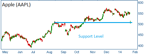 Support on AAPL