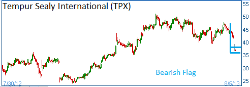 Bearish Flag on TPX